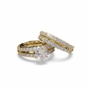 Pierścionek 2w1 Stal Szlachetna GLAM cyrkonie