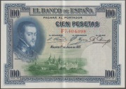Hiszpania 100 peset 1925 - król Filip II - F,7