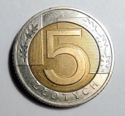 5 zł 2017 Obiegowa - Podwójny Rant