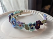 Opaska do włosów, kwiatek na szydełku 