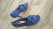 Botki h&m niebieskie, kokardą 39