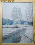 POMYSŁ NA SPERSONALIZOWANY PREZENT - OBRAZ Z RAMĄ I MOTTEM - "ZIMOWĄ PORĄ"