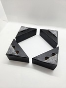 Czarne drewniane nogi nóżki meblowe 4 szt komplet zestaw trójkąt pufa