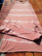 Długa maxi niebieska różowa w białe pasy  M L Made in Italy