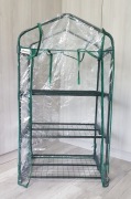 Mini szklarnia balkonowa ogrodowa domowa folia 3 półki 125x69x49cm 