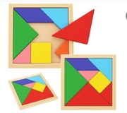 Klocki gra edukacyjna do układania puzzle drewniane 