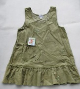 Sukienka bez rękawow sztruksowa 116 oliwkowa