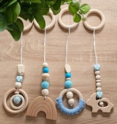 Zawieszki sensoryczne do pałąka / maty - drewniane | Montessori