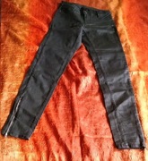 Teddy Smith jeg zip super s size 24 czarne woskowane vintage spodnie