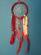 Czerwono - biały łapacz snów