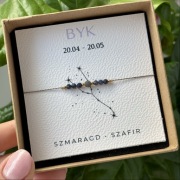 Bransoletka zodiakalna Byk ręcznie robiona z kamieni naturalnych handmade