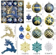 LUKSUSOWY ZESTAW 45 BOMBEK I OZDÓB ŚWIĄTECZNYCH – GRANAT & ZŁOTO