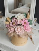 Flowerbox  Wosk Sojowy Prezent Podziękowanie 27cm + Topper + Celofan