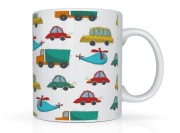 Kubek z nadrukiem auta dla chłopca na prezent urodziny 