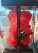 Miś LED różyczki Czerwony 