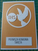 Kartka komunijna ręcznie robiona