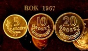 5,10,20 groszy 1967 r, piękny stan, bez obiegu