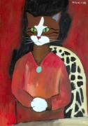 Kot wg Amedeo Modigliani, 42x29,7, kot, koty