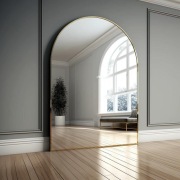 Lustro Portalowe w Szlifowanej Złotej Aluminiowej Ramie | 180x120 cm