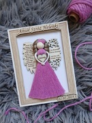 Pamiątka chrztu świętego aniołek w ramce anioł stróż na chrzest