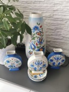 "Lubiana" wazon, wazoniki popielniczki  zestaw PRL, Vintage 