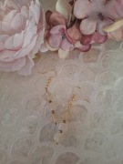 Kolczyki handmade srebro pozłacane z naturalnych kamieni cytryn hematyt 