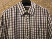 Elegancka niemiecka bawarska koszula myśliwska XXL. Guziki rogowe.