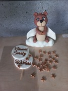 Z masy cukrowej na tort chrzest mis chmurka 