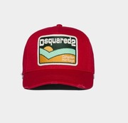 CZAPKA Z DASZKIEM DSQUARED2 czerwona  logo Uniwersalny 