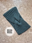 Opaska wełniana jesienna zimowa niebieska