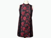 French Connection Sukienka Mini Kwiaty Czarna Bordowa 36 S BDB