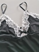 Komplet czarny koszulka nocna +stringi L-Xl