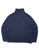 Granatowy sweter rozpinany do polowy Ralph Lauren Haftowane Logo L