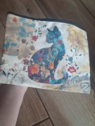 Kosmetyczka, piórnik,saszetka akwarelowy kot