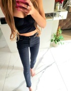 Skinny Premium 3D Jeansy Strukturalny Material rozm S Push up