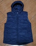 Kamizelka pikowana z kapturem Sinsay granatowa 140 cm