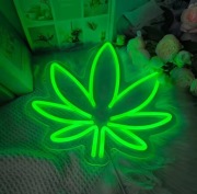 NEON MARIHUANA LIŚĆ KONOPIE LAMPKA LED USB SZYLD SKLEP DEKORACJA