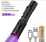 Latarka UV AloneFire SV87 395nm zoom z baterią 18650