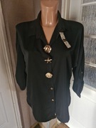 Koszula damska czarna bluzka broszka odpinane