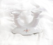 prl świecznik vintage, biały świecznik prl, retro świecznik lubiana