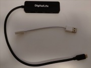 Hub 4 porty USB 3.0 firmy DigitalLife na USB-C + przejściówka