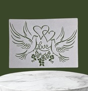 Szablon dekoracyjny – gołębie, serca, napis „Love