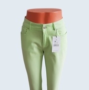 Damskie jasno zielone bawełniane spodnie rybaczki 3/4 Greenpoint 38/M