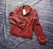 Kurtka skórzana damska Red One ciemno czerwona, rozmiar M