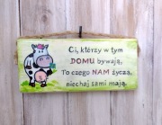 Krowa i wierszyk ochronny dla domu, rodziny