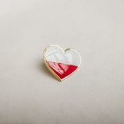 Pin Przypinka flaga Polska serca