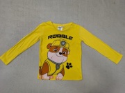 Żółta bluzka z długim rękawem Pisi Patrol Paw Patrol Rubble pieski 122 128