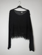 Ażurowy sweterek sweter siatka koronka xs s