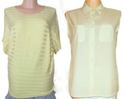 Koszulka bez rękawów z kołnierzem C&A i Bluzka Orsay krótki rękaw 40 (L) 