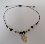 Bransoletka Turmalin Cytryn Hematyt Ręka Fatimy Ochronna Regulowana